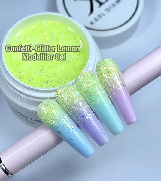 Confetti Glitter Lemon Modelling Gel Karl Diamant 15 ml